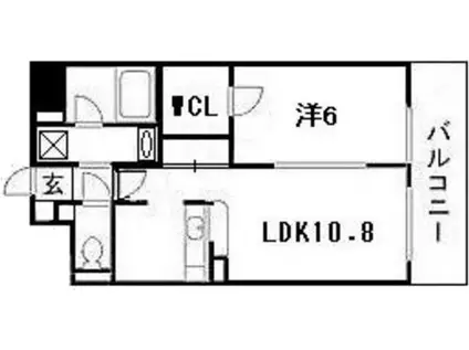 ラ・テール段原(1LDK/6階)の間取り写真