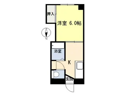 大沼ハイツ(1K/3階)の間取り写真