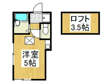 モンステラ戸塚(ワンルーム/1階)の間取り写真