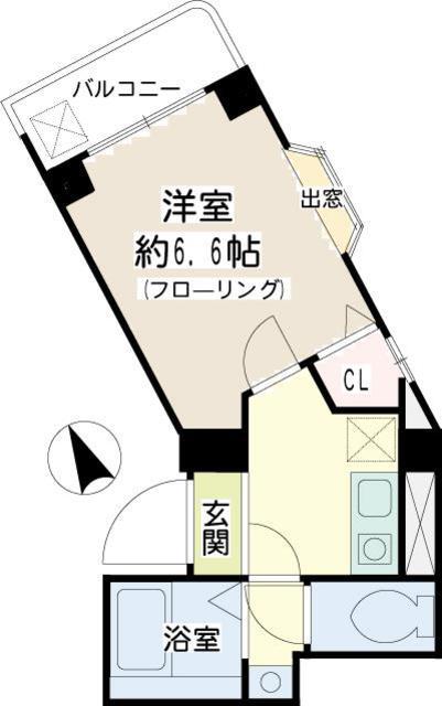 エスパッソ綾瀬(1K/2階)の間取り写真
