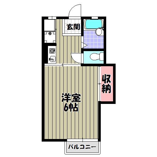 アミティハイム(1K/1階)の間取り写真