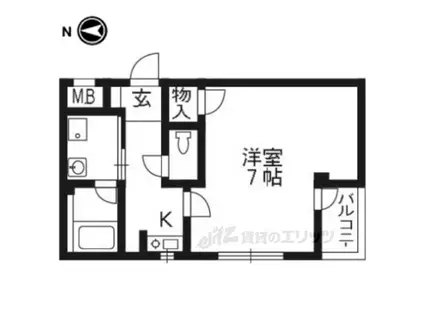 コーポ鍋島(1K/3階)の間取り写真
