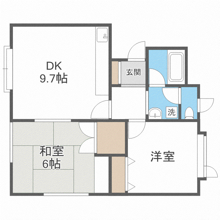 シルキィモア(2LDK/2階)の間取り写真