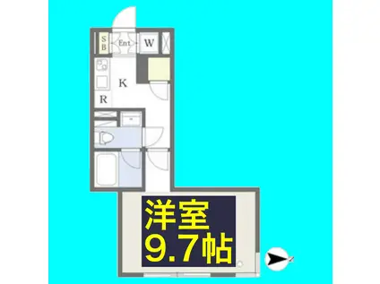 COZY茶屋ヶ坂(1K/1階)の間取り写真