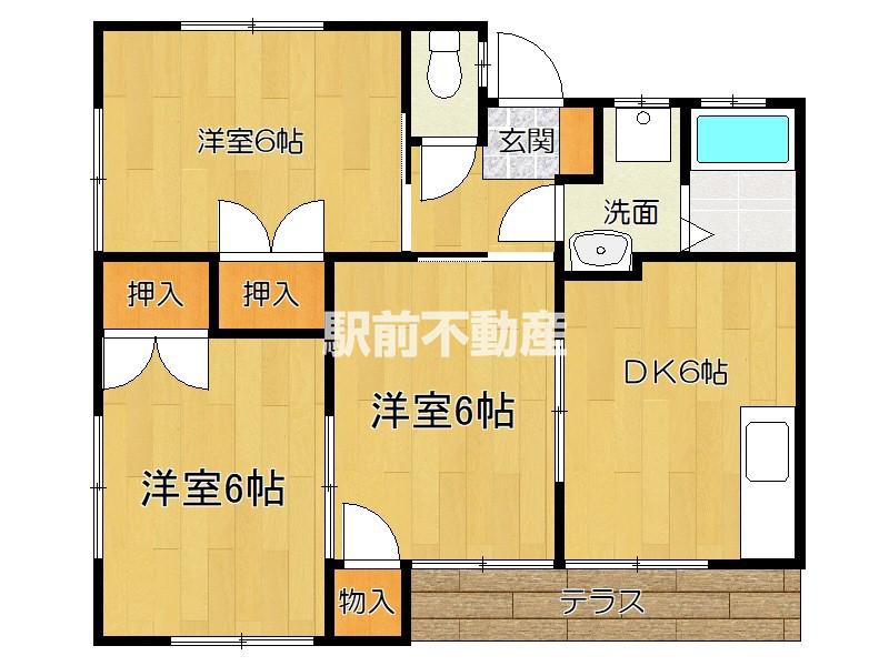 大塚コーポ(3DK/1階)の間取り写真