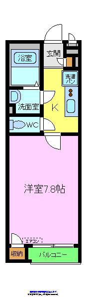 レオネクストアズールぐみのき(1K/1階)の間取り写真