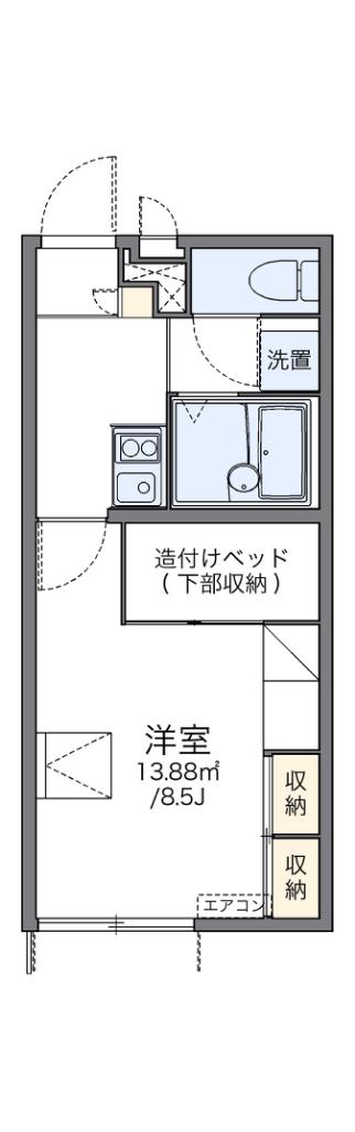 レオパレス甲田(1K/1階)の間取り写真