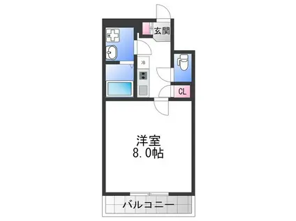 PRIMAVERAIII(1K/1階)の間取り写真