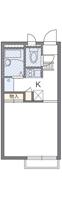レオパレスパールライト(1K/1階)の間取り写真