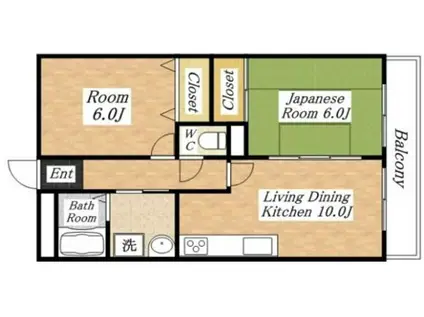 エスポアールプラザ(2LDK/4階)の間取り写真