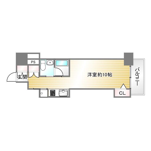 レジディア神戸磯上(ワンルーム/13階)の間取り写真