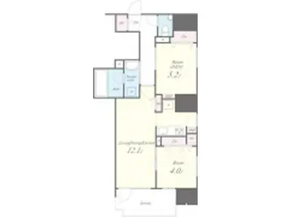 JASPER御堂筋本町(2LDK/12階)の間取り写真