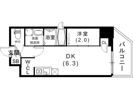 NEXT STAGE 神戸元町(1DK/3階)の間取り写真