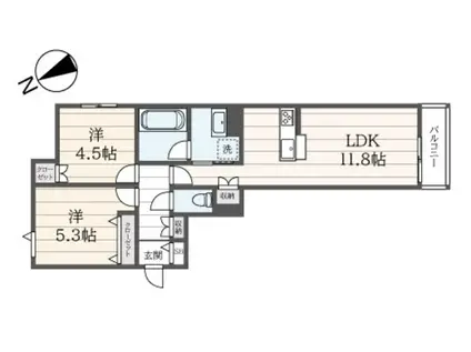 メゾン・エクレール(2LDK/1階)の間取り写真