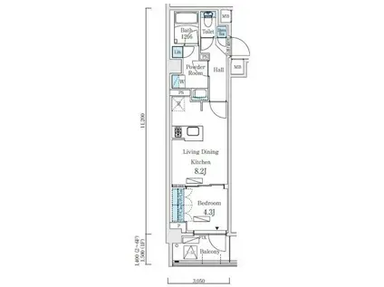 リビオメゾン東北沢(1LDK/1階)の間取り写真