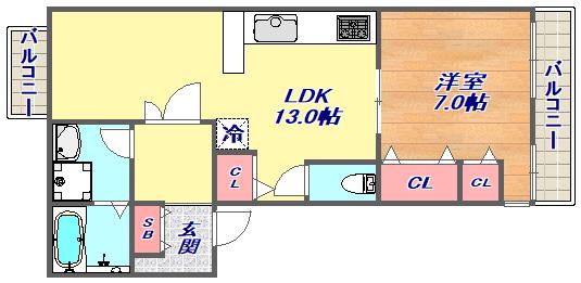 ライオンズマンション本山第5(1LDK/2階)の間取り写真