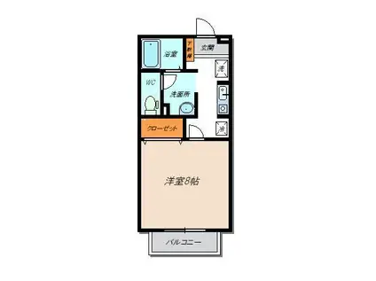 オーシャン・コート(1K/1階)の間取り写真