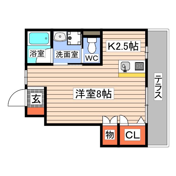 VILLA CANNELE(1K/1階)の間取り写真