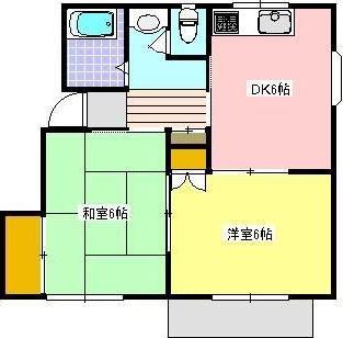 グリーンハイツ大紀(2DK/2階)の間取り写真