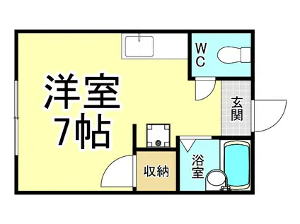 テラフィオーレ(ワンルーム/2階)の間取り写真