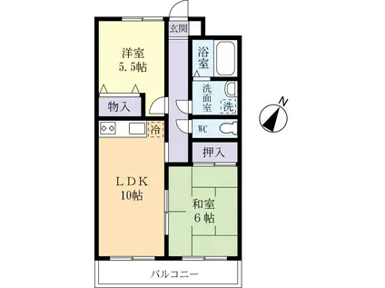 21PLAZA(2LDK/3階)の間取り写真