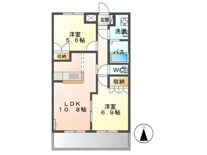 アイリス(2LDK/2階)の間取り写真