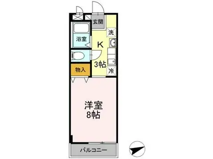 エスポワール生和(1K/3階)の間取り写真