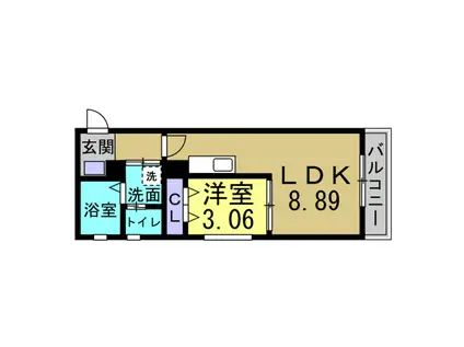 SOLO(1LDK/3階)の間取り写真