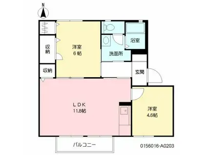 ラフォーレ雅 (2LDK/2階)の間取り写真