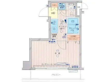 プロフ南大井(1K/5階)の間取り写真