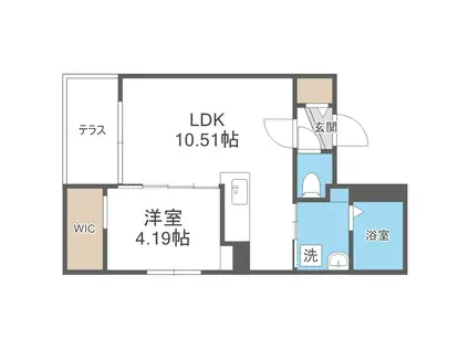 DOMINION N27(1LDK/1階)の間取り写真