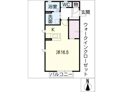 EXCEL SIOR A棟(ワンルーム/1階)の間取り写真