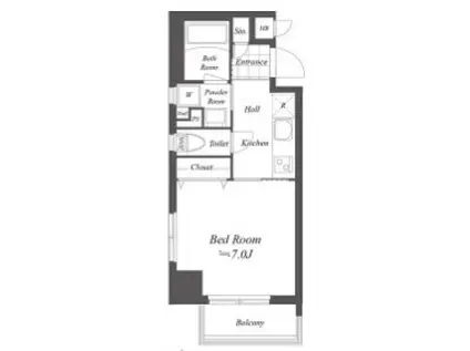 グランデュオ二子多摩川(1K/3階)の間取り写真