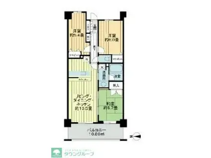 志村レジデンス(3LDK/2階)の間取り写真