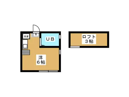 ヒルトップ井田(ワンルーム/2階)の間取り写真