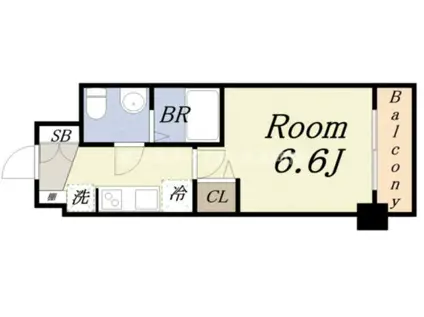 ワールドアイ阿波座ウエスト(1K/5階)の間取り写真