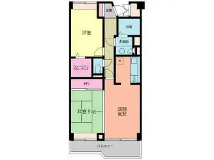 内藤マンションA棟(2LDK/2階)の間取り写真