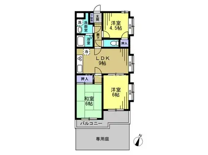 メゾンリヴィエールII(3DK/1階)の間取り写真