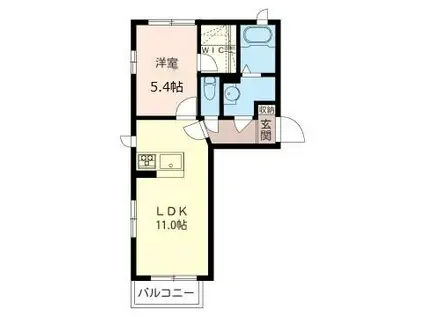 ハレアカラ(1LDK/1階)の間取り写真