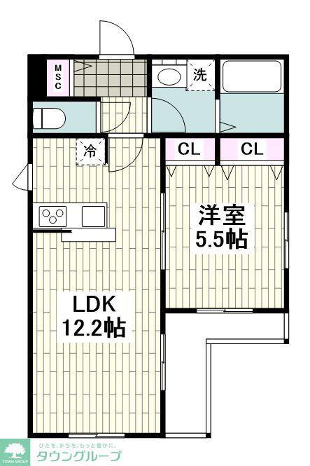 FELICE SHONAN(1LDK/1階)の間取り写真