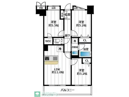 藤が丘マンション(3LDK/1階)の間取り写真
