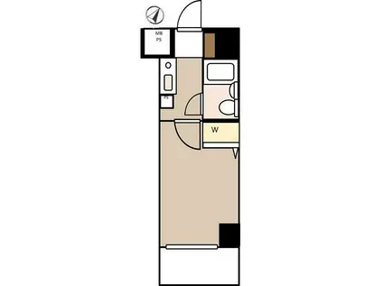 パレ・ドール伊勢佐木町南II(1K/5階)の間取り写真