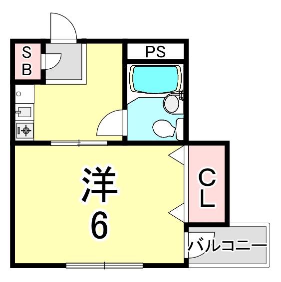 MYコート(1K/4階)の間取り写真
