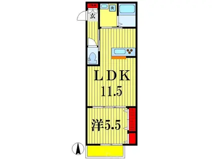 ハイムビバーチェ(1LDK/1階)の間取り写真