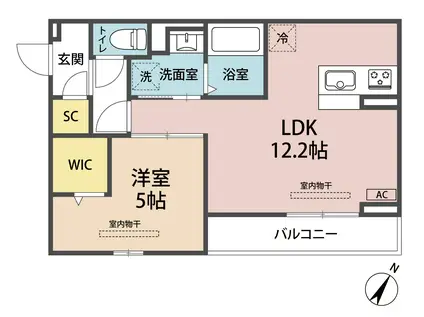 シェリーメゾン明野(1LDK/3階)の間取り写真