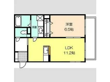 アトランティス四ツ谷(1LDK/1階)の間取り写真