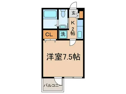 YMフラット(1K/3階)の間取り写真