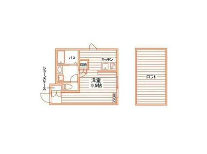 メゾン佛欄西A(ワンルーム/2階)の間取り写真