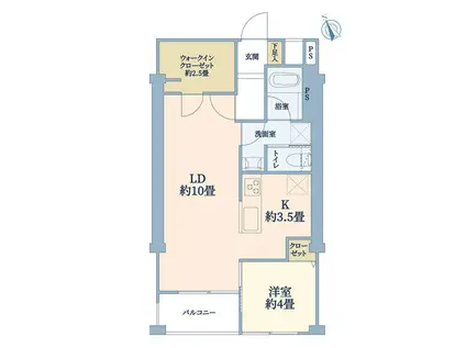 ニチモ日吉第5コーポラス(1LDK/5階)の間取り写真