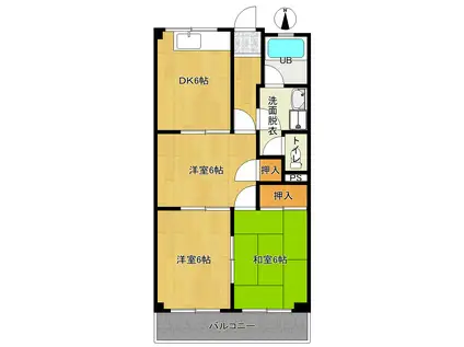 エスポワール天子田(3DK/3階)の間取り写真